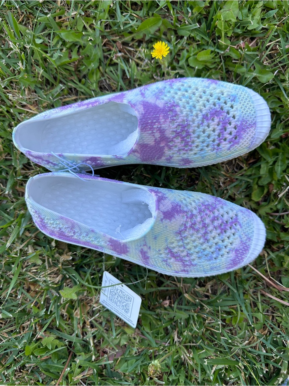 Layer 8 Pastel Tie-Dye Slip-On Flats in Lavender, Mint, Yellow